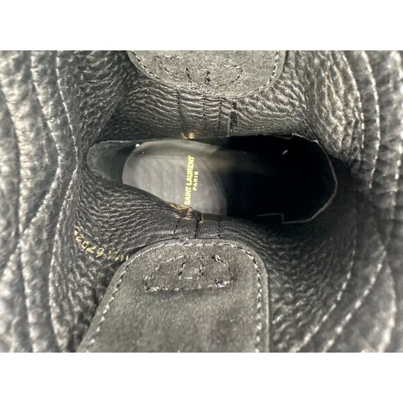 Saint Laurent Black Suede Eastwood 45mm Ankle Boots 35.5 EU 5.5 US Stacked Heel - Picture 4 of 9
